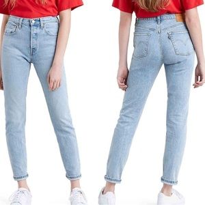 Levi's Premium Big E 501 Skinny Jeans High Waisted in Tango Light Wash Sz 27